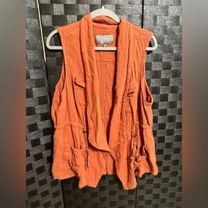 Torrid Rust Orange Drape Vest Sz 2
